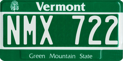 VT license plate NMX722
