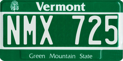 VT license plate NMX725