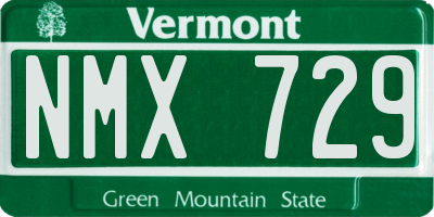 VT license plate NMX729