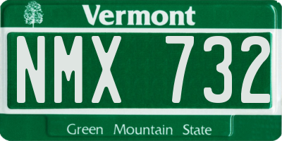 VT license plate NMX732