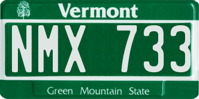 VT license plate NMX733