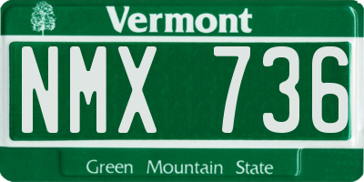 VT license plate NMX736