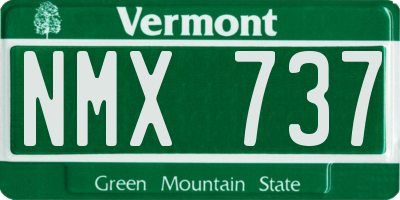VT license plate NMX737