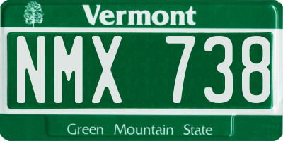 VT license plate NMX738