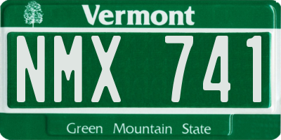VT license plate NMX741