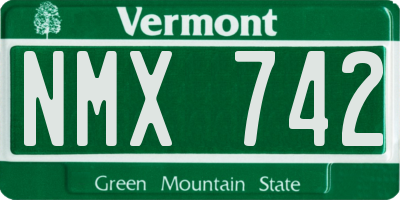 VT license plate NMX742