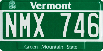 VT license plate NMX746