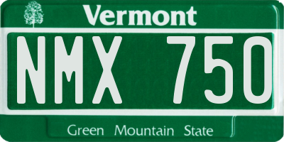 VT license plate NMX750