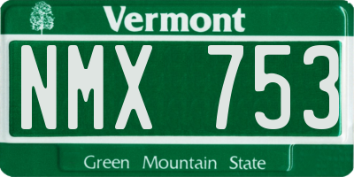 VT license plate NMX753