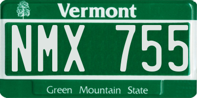 VT license plate NMX755