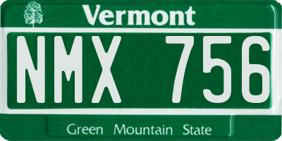VT license plate NMX756
