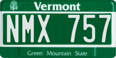 VT license plate NMX757