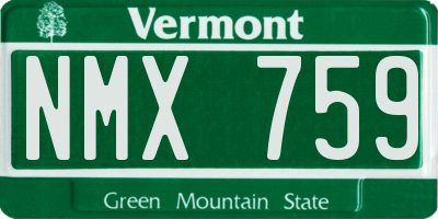 VT license plate NMX759