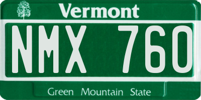VT license plate NMX760