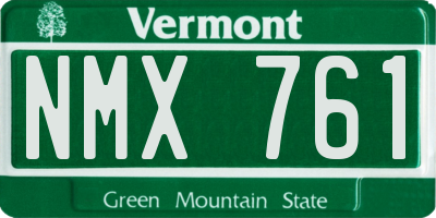 VT license plate NMX761