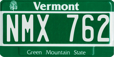 VT license plate NMX762