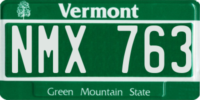 VT license plate NMX763