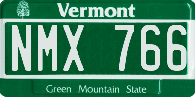 VT license plate NMX766