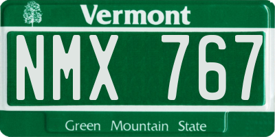 VT license plate NMX767