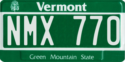 VT license plate NMX770