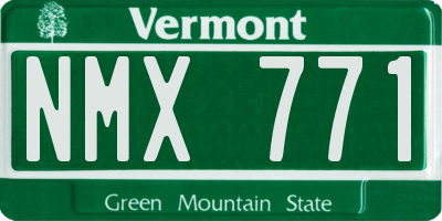 VT license plate NMX771