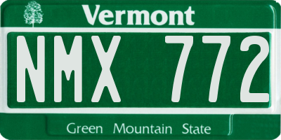 VT license plate NMX772