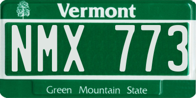 VT license plate NMX773