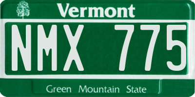 VT license plate NMX775