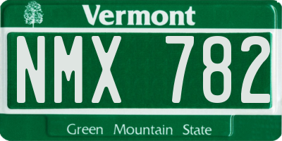 VT license plate NMX782