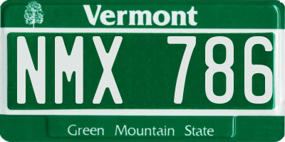 VT license plate NMX786