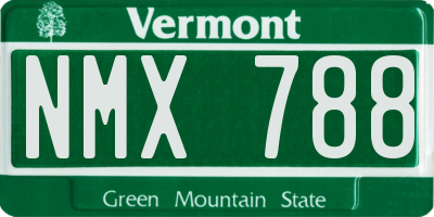 VT license plate NMX788
