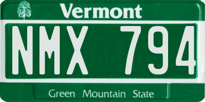 VT license plate NMX794