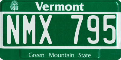 VT license plate NMX795