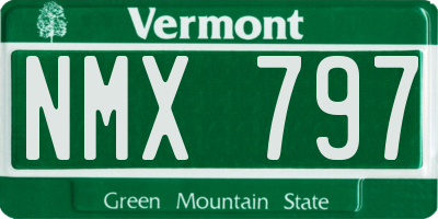 VT license plate NMX797