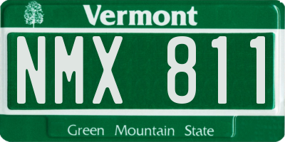 VT license plate NMX811
