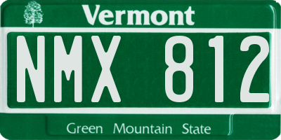 VT license plate NMX812