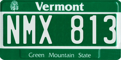 VT license plate NMX813