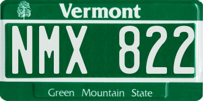 VT license plate NMX822