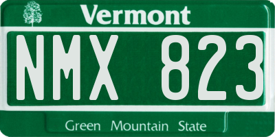 VT license plate NMX823
