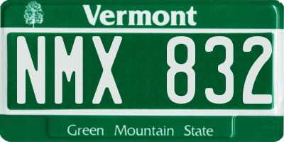 VT license plate NMX832