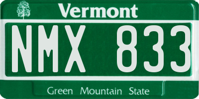 VT license plate NMX833
