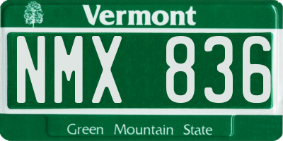 VT license plate NMX836