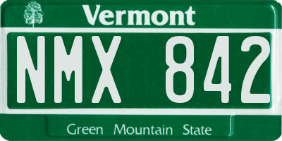 VT license plate NMX842