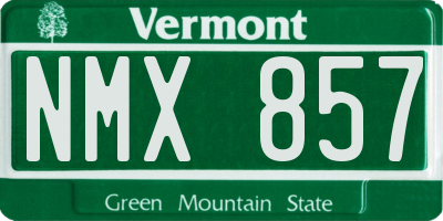 VT license plate NMX857