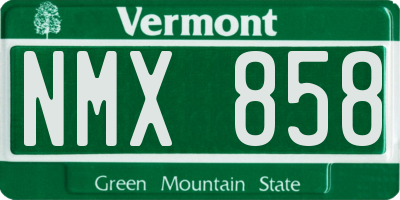 VT license plate NMX858