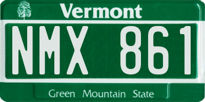 VT license plate NMX861