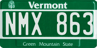VT license plate NMX863