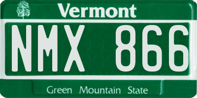 VT license plate NMX866