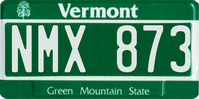 VT license plate NMX873