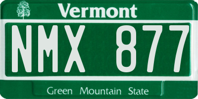 VT license plate NMX877